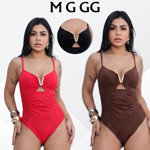 Maiô Body Modelador Disfarça Barriga Feminino Moda Feminina Praia Elegante Body Ajustavel