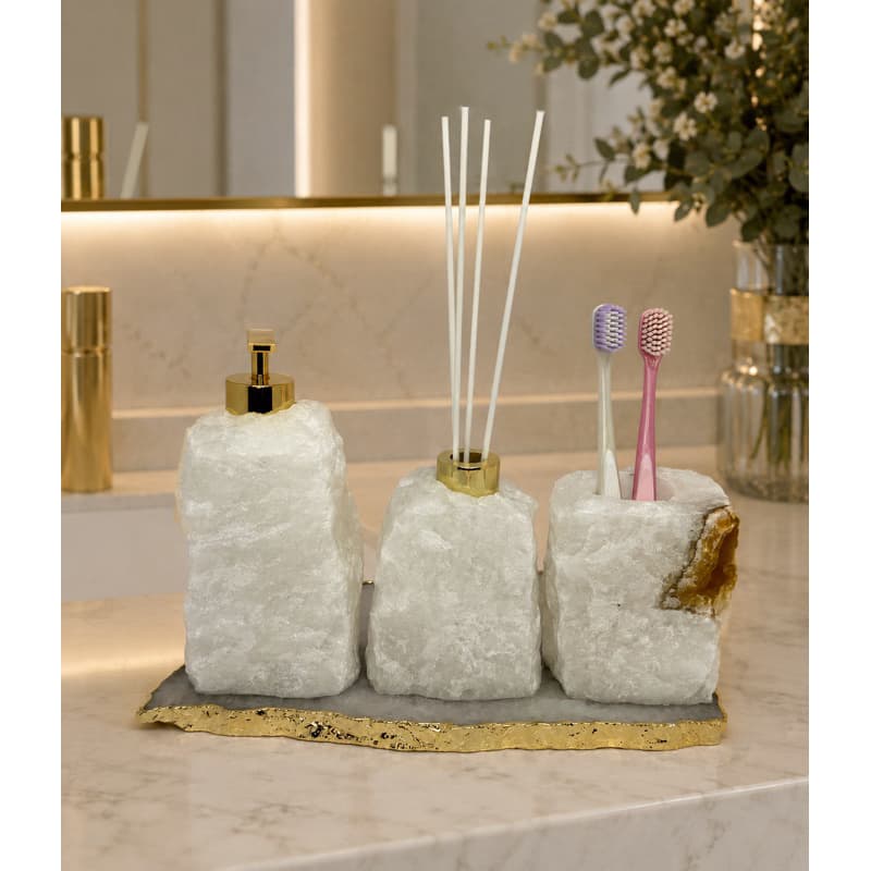 Kit Lavabo Com Porta Ecovas e Bandeja Em Pedra Natural
