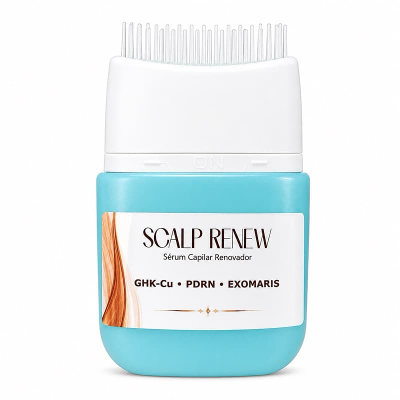 Sérum Capilar Scalp Renew com Aplicador Massageador para Couro Cabeludo | GHK-Cu + PDRN Vegetal 90 Ml