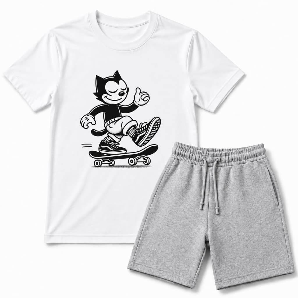 Conjunto Infantil Camiseta Em Algodão Estampada + Bermuda Moletinho Menino 2 ao 16 Verão