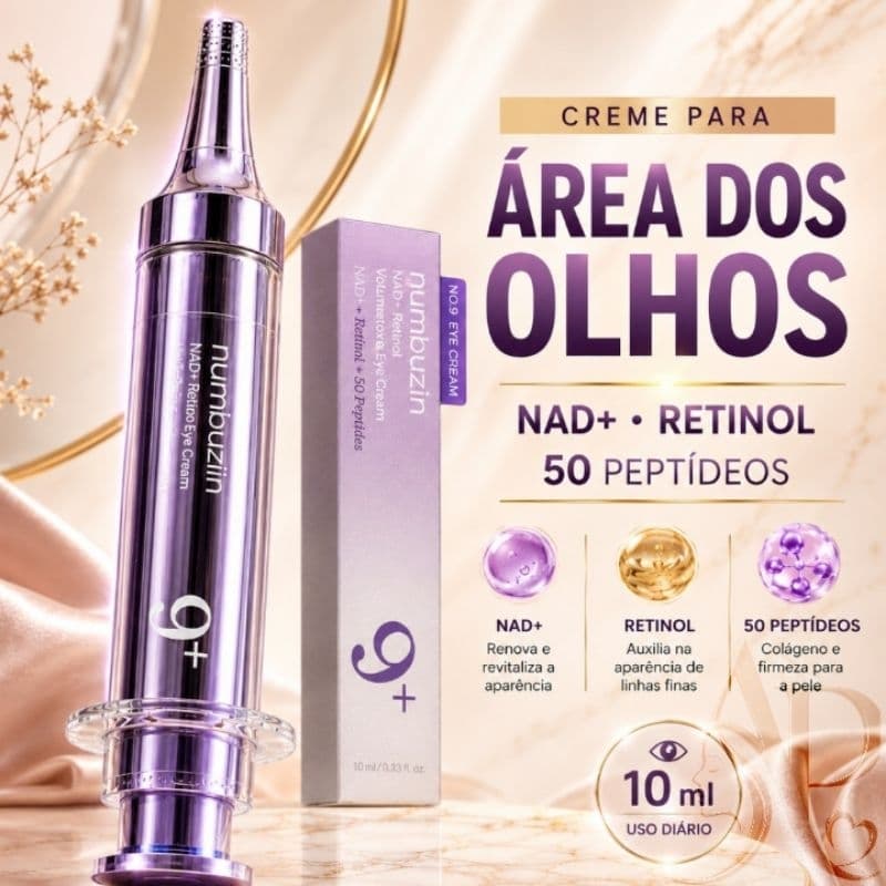 Creme para Olheiras e Bolsas nos Olhos Linha de Expressao Anti-Rugas Numbuzin  NAD+ Retinol  Peptídeos Original Coreano