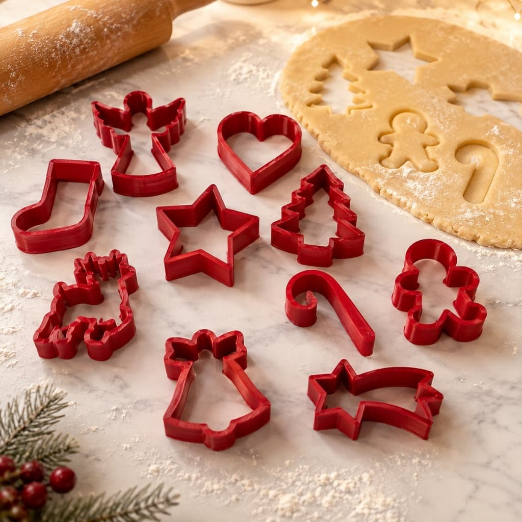 Kit Cortadores de Biscoito de Natal - 10 Desenhos Diferentes Natalino Forma De Biscoito Cookie Molde Massa Americana