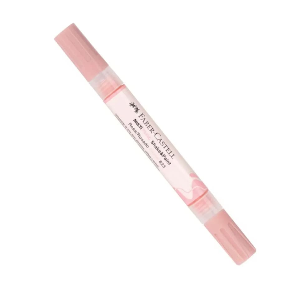 Marcador Multiuso Faber-Castell com Ponta Dupla 1 e 3 mm, Rosa Rosado Pastel 823