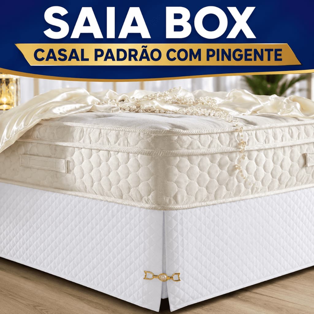 Saia Box Casal Padrão Matelada Box Bau Com Pingente Luxo Moderno Luxuoso