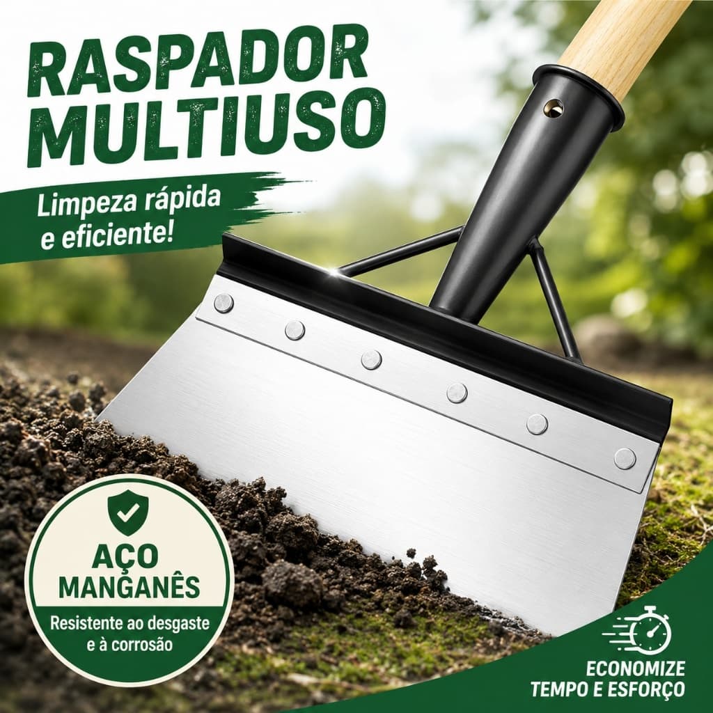 Pá de Limpeza Multifuncional 21/32cm Aço Manganês para Jardim Capina Pastagem e Limpeza de Solo Sem Cabo
