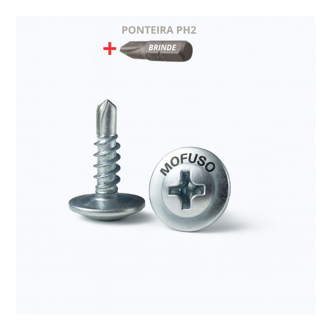 Parafuso Auto Brocante Flangeado 4,2x13 Drywall PVC Chapas + Bit Grátis Escolha 100 500 1000 Peças