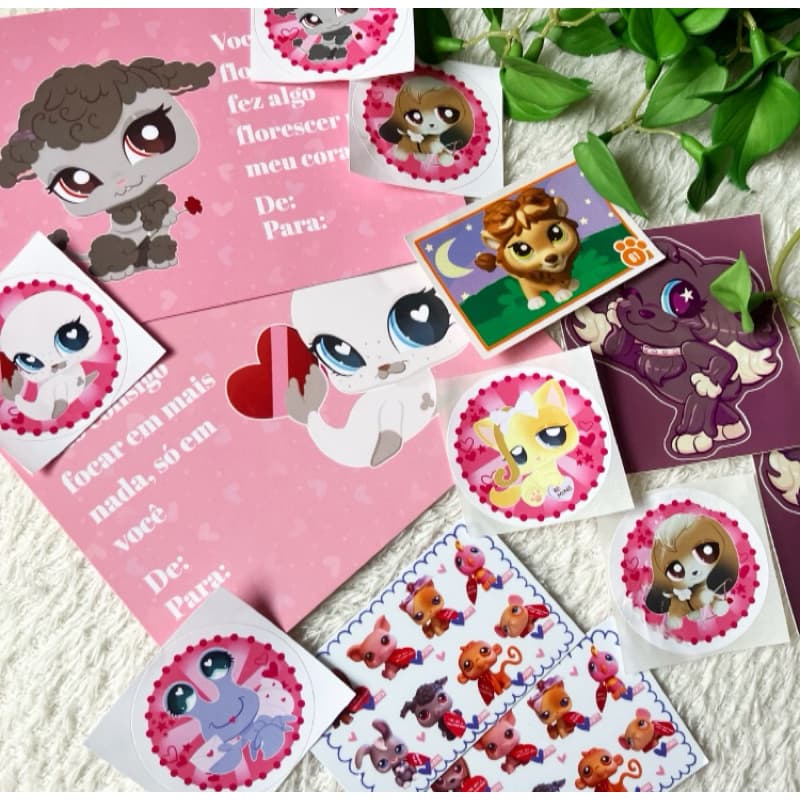 Adesivos e cartões Littlest Pet Shop