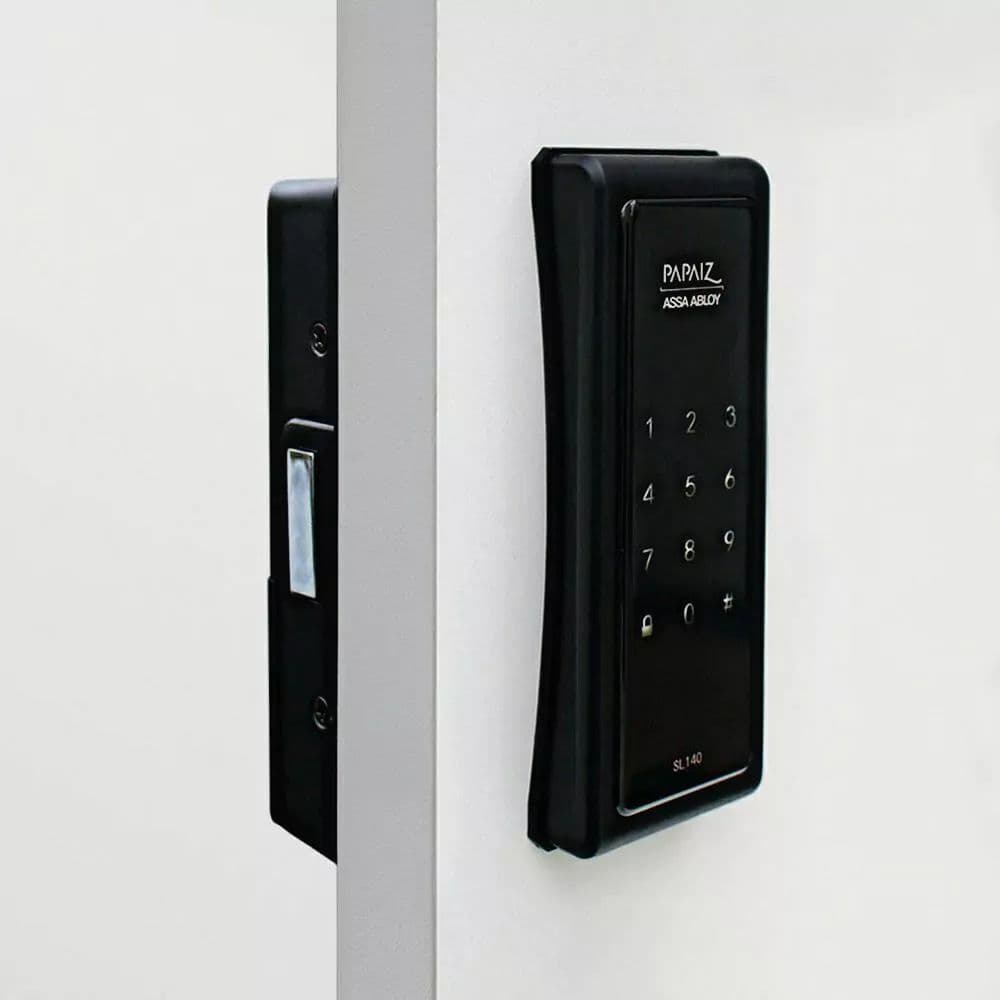 Fechadura Digital Papaiz SL140 Smart Lock De Sobrepor Preta Fosca