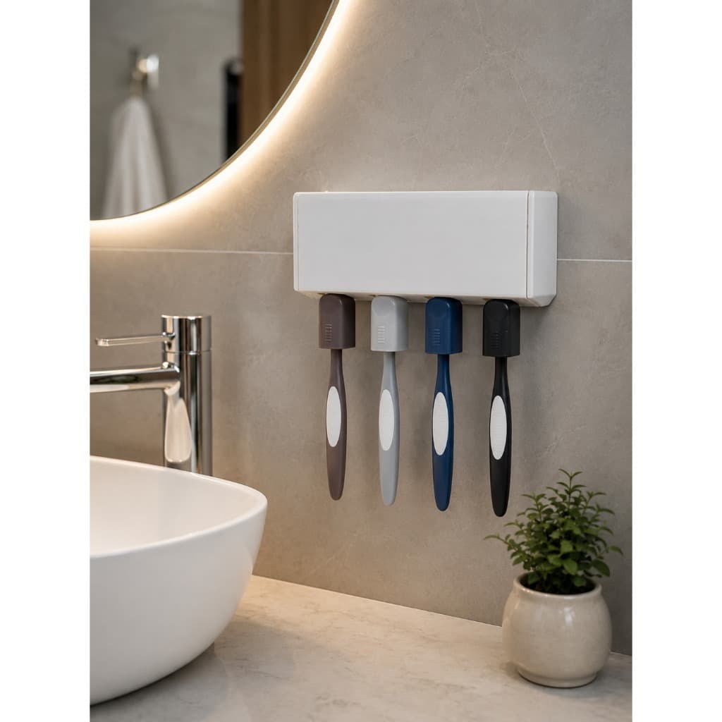 Porta Escovas de Dentes de Parede Organizador Banheiro Suporte para Escova de Dente