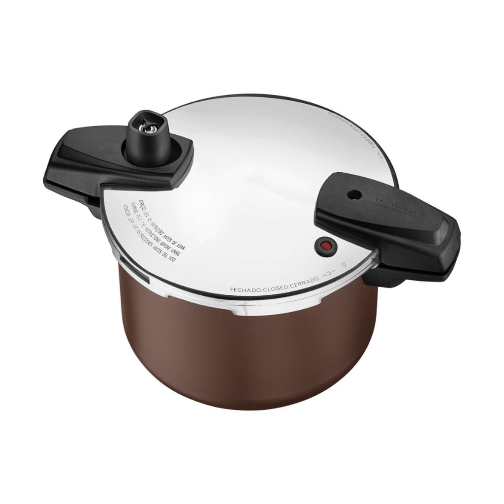 Panela de Pressão Tramontina Arizona Induction 20 cm 4,5L Mocaccino Antiaderente Starflon Max