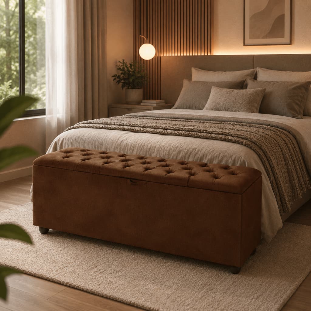 Recamier Bau 120 Casal Sofia com Pistão para Quarto Sala Closet Escrtório Solteir