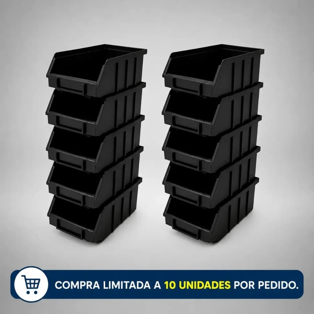 Kit 10 Unidades Caixas Bin N7 Organizadoras Bin Estoque Ferramentas Parafusos Gaveteiro Plástica (1 KIT POR PEDIDO)