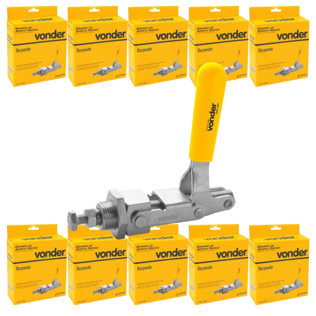 Kit 10 Grampos De Aperto Rápido Tipo Torpedo Gtpv 300 Vonder