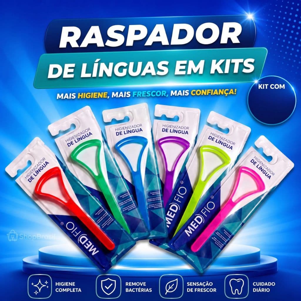 Raspador de língua em Kits escolha a quantidade Higienizador