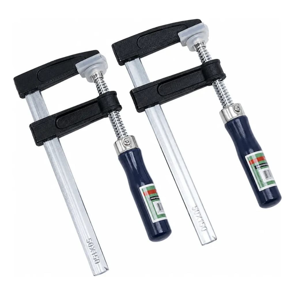 Kit 2 Grampos Sargento Carpinteiro 50x150 Tipo F 9 Polegadas Profissional Para Marcenaria, Carpintaria