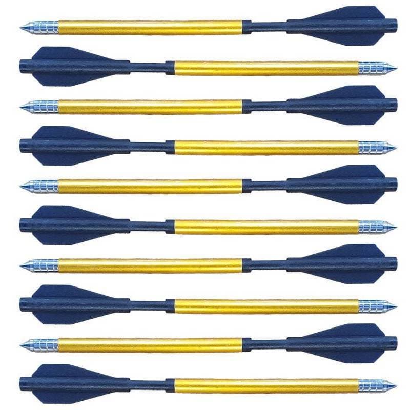 Kit 10 Astes Flechas Alumínio 6.5 Pol Douradas Prática Esportiva Tiro Ao Alvo