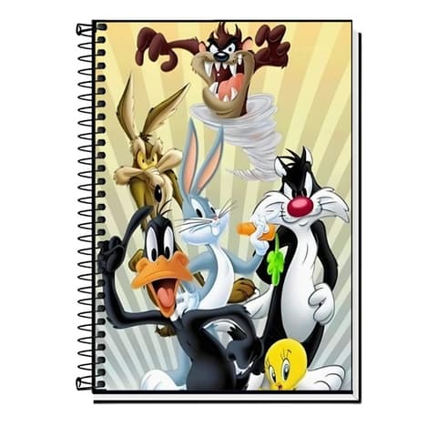 Caderno Pernalonga | Looney Tunes | Caderno Escolar | 1 a 20 Matérias | Caderno Universitário | Divisórias |
