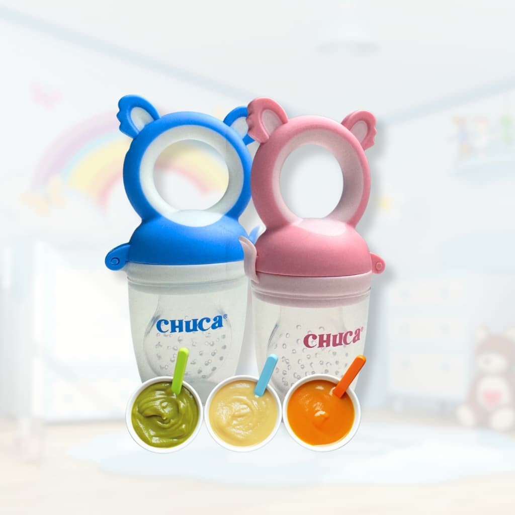 Chupeta Alimentadora Chuca Baby Chupa Chupa Urso Para Bebê Frutas Legumes Silicone Mordedor Introdução Alimentar