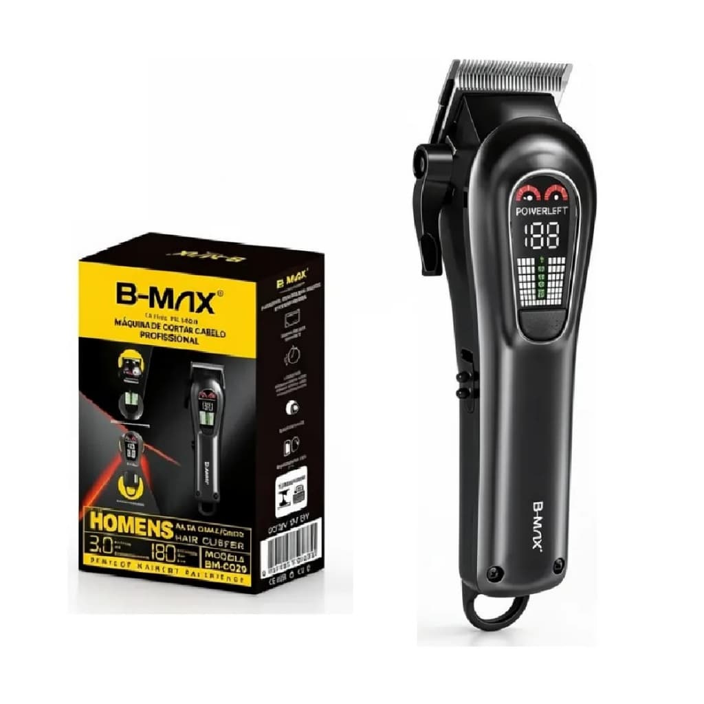 Máquina De Cortar Cabelo Sem Fio Com LCD Profissional Premium BM-C029
