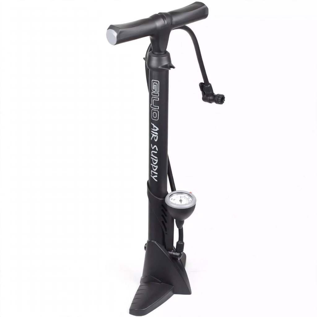 BOMBA MINI GIYO GF-43 COM MANÔMETRO E CONEXÃO PRETA PARA BIKE