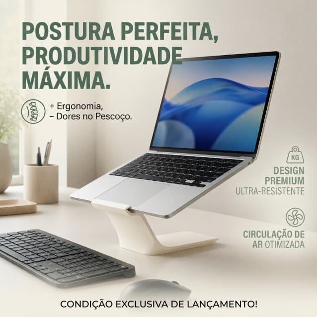 Suporte Notebook Laptop Compacto Ergonômico Elevado Ventilado