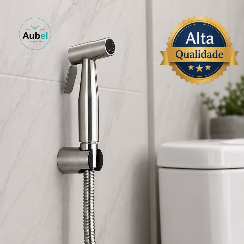 Ducha Higiênica Chuveirinho Multifuncional Alta Pressão Banheiro Metal 1.50m