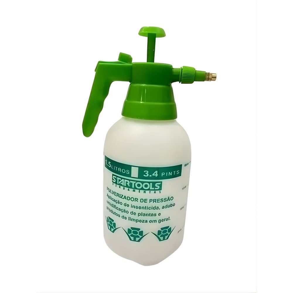 Pulverizador de Pressão 1,5L Verde com Bico Ajustável