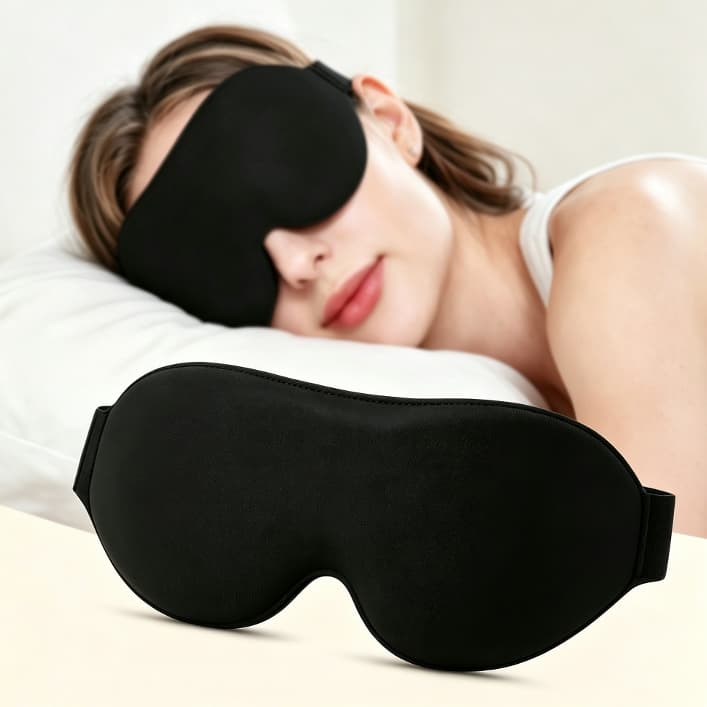 Mascara de Dormir 3D em Espuma Totalmente Blackout Confortavel e Sem Pressao para Olhos Relaxamento Noturno