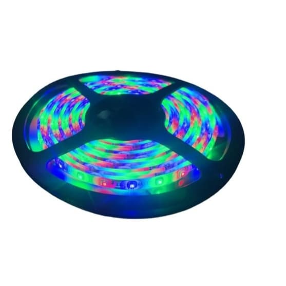 Fita Led RGB 12v IP65 Estática Rolo 5m Decoração Quarto Sala Tv Sanca Setup Gamer Iluminação + Fonte de 12V