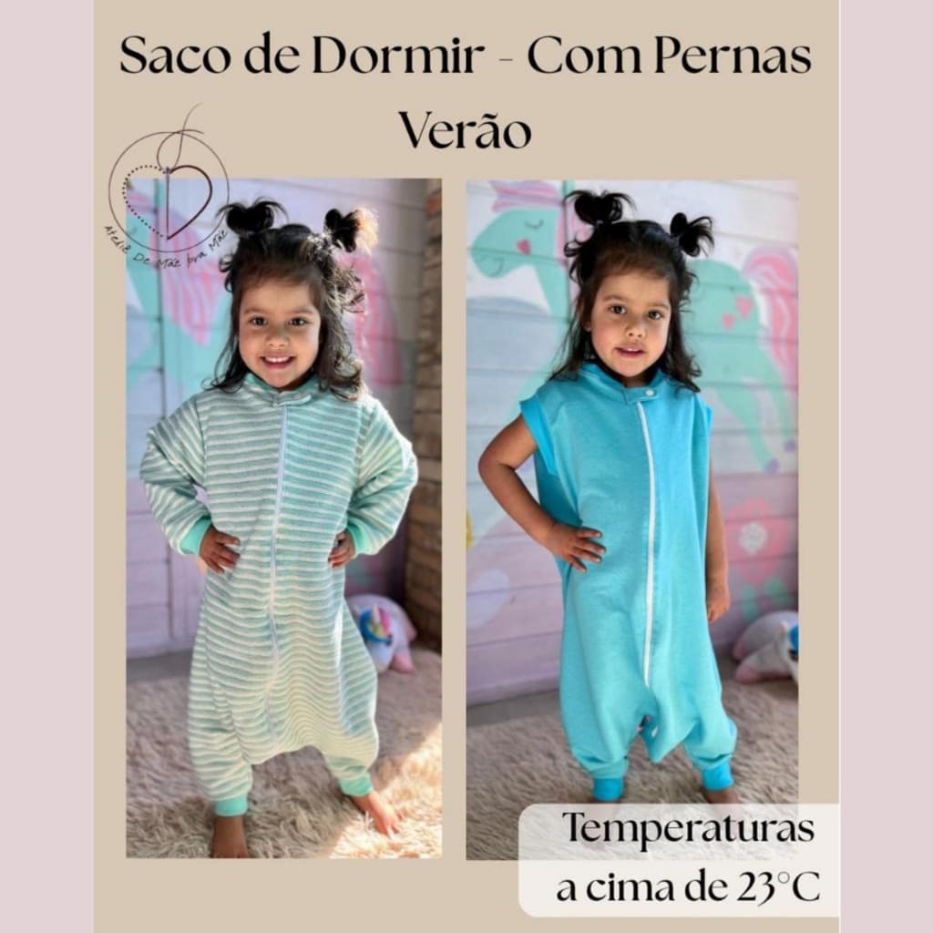 Saco de Dormir com Pernas Bebê Verão Moletinho Leve Pijama Infantil Macacão de Dormir com e sem Mangas