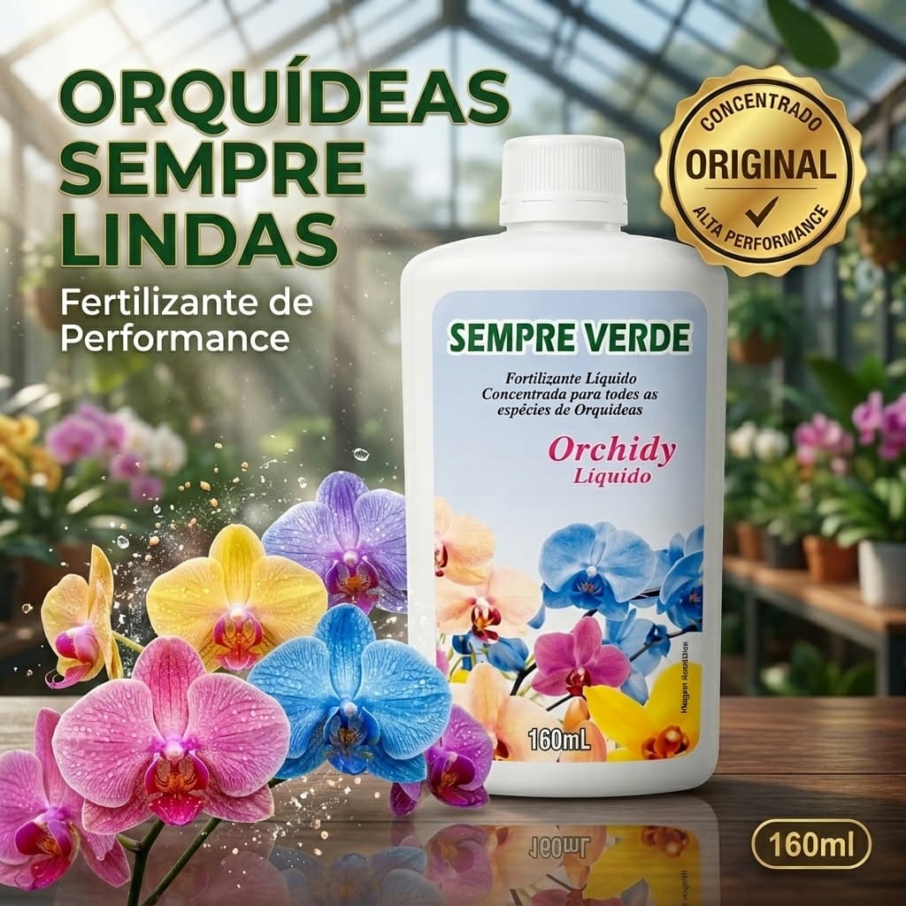 Fertilizante Sempre Verde 160ml Fertilizante para ORQUÍDEAS Todas as espécies Líquido Concentrado