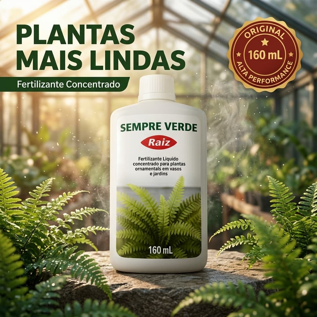 Fertilizante Sempre Verde 160ml RAIZ Fertilizante para Plantas e Flores Líquido Concentrado