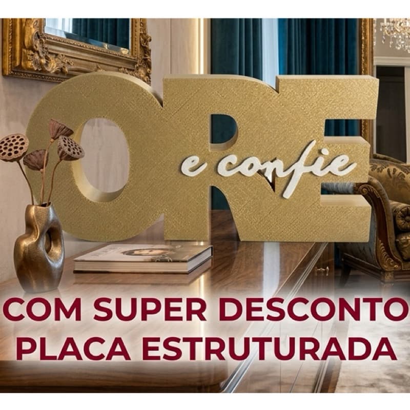 Placa Decorativa Lar Doce Lar | |Ore e Confie | Enfeite para Casa Sala Estante Mesa
