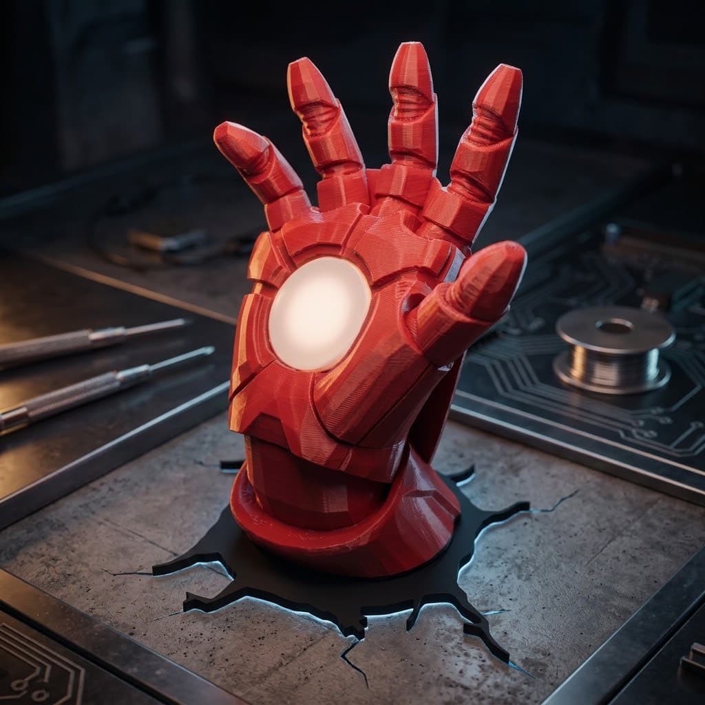 Mão do Homem de Ferro 3D Item de Decoração Geek Vingadores Marvel