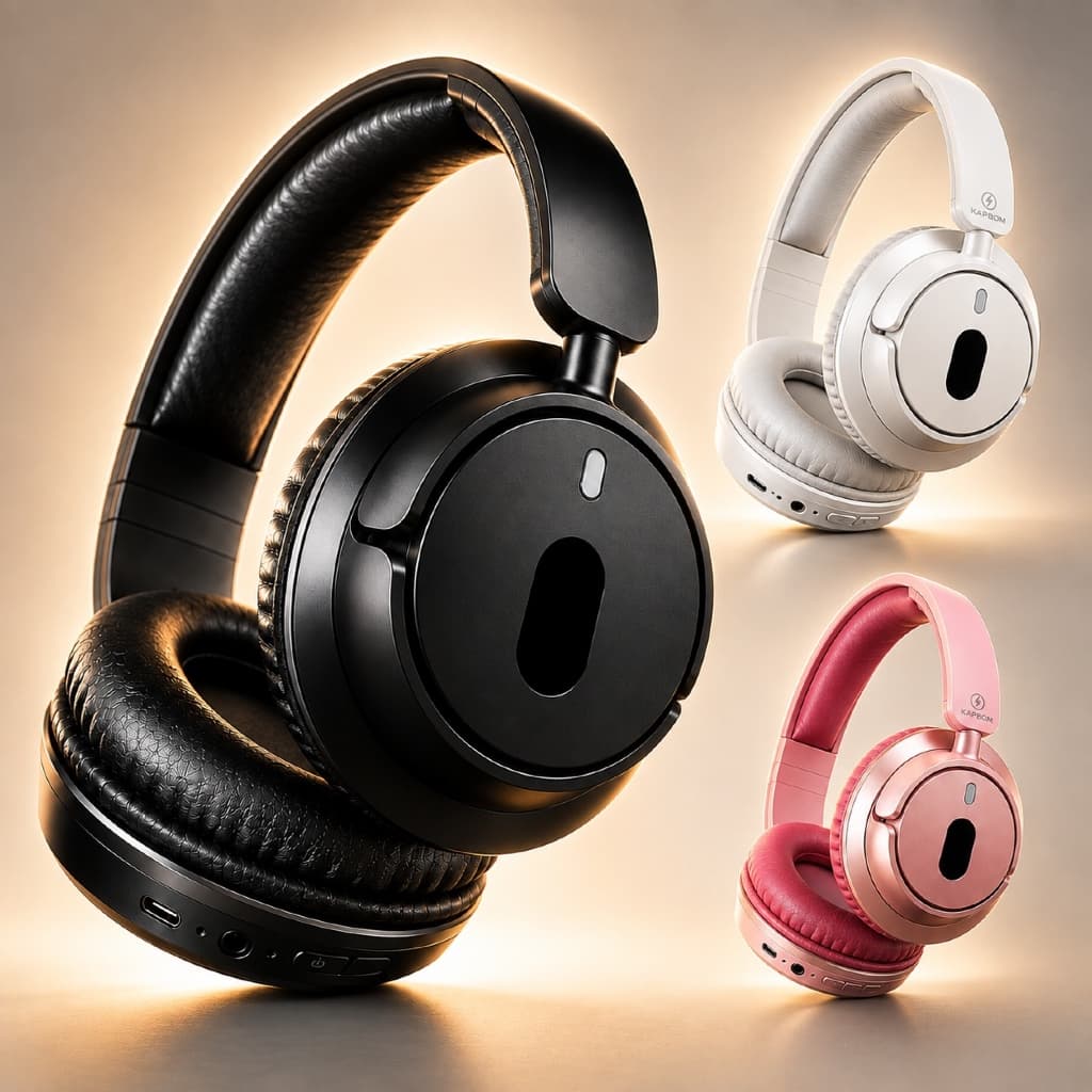 Fone De Ouvido Bluetooth 5.0 Over Ear Pure Bass Headphone Sem Fio Com Microfone Graves Potentes ANC Cancelamento Ruido