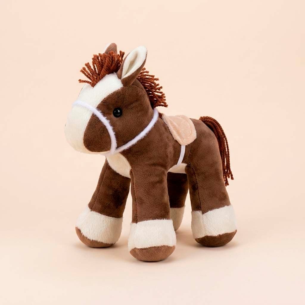 Cavalo De Pelúcia 22cm Alta Qualidade Decoração Brinquedo Varias Cores e Tamanhos Satin Macio