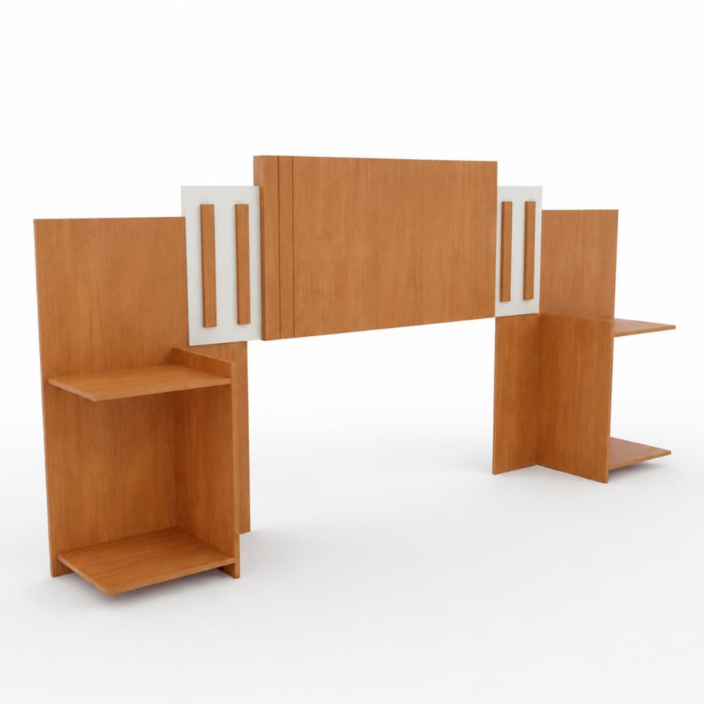 Cabeceira Box Casal Queen com 2 Mesas de Cabeceira 100% MDF Nature/Off Dupla Opção de Montagem E Tamanho - AV
