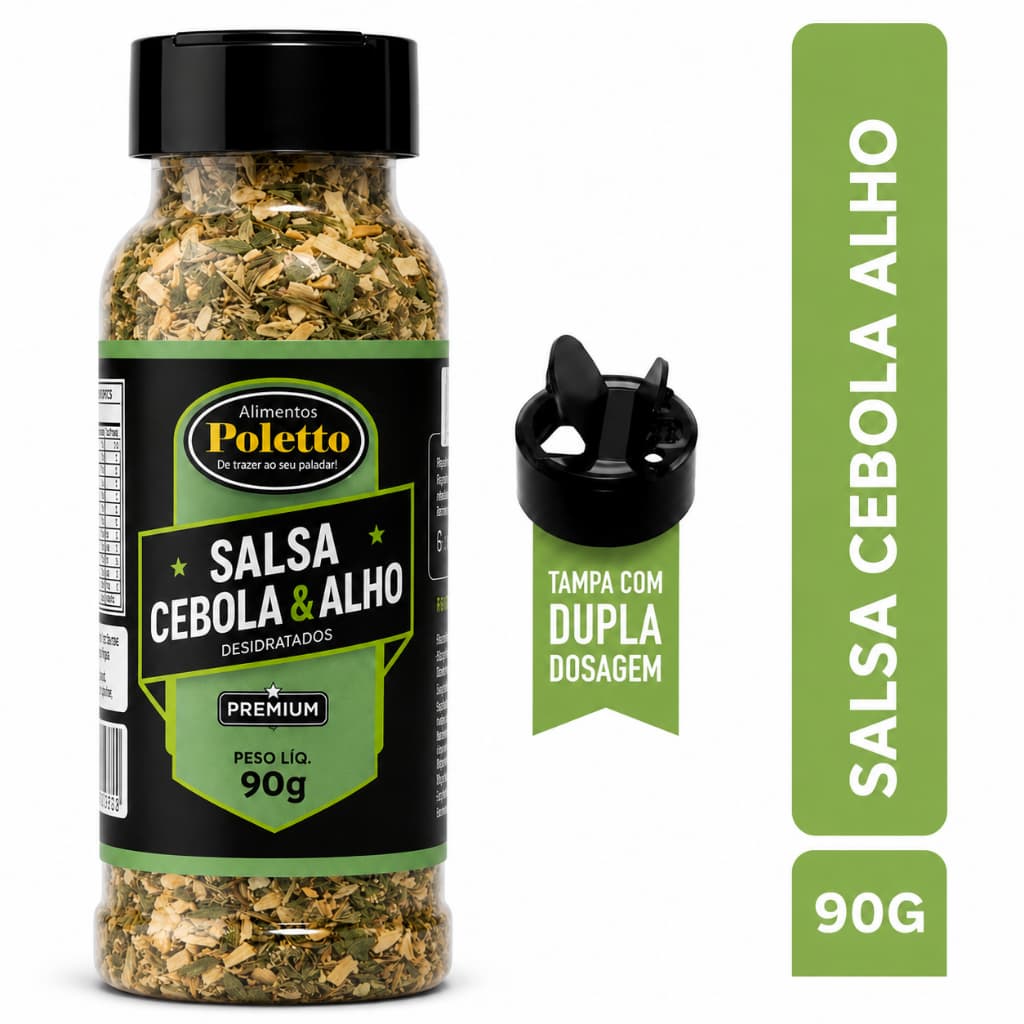 Tempero Salsa Cebola E Alho Especiarias Premium  Poletto - 90g