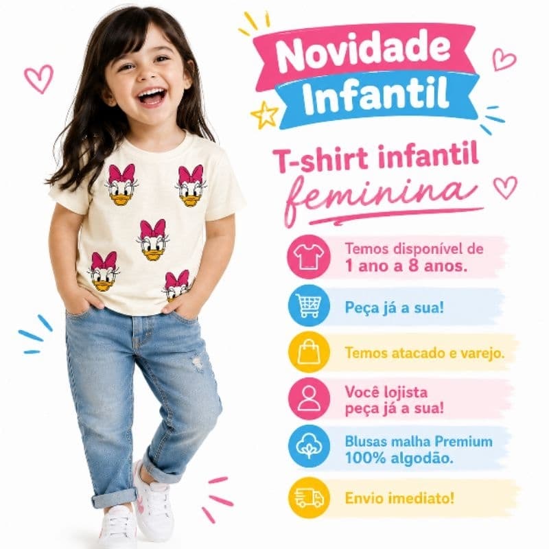 CAMISETA FEMININA INFANTIL ESTAMPADA PRINCESAS DA DISNEY T- SHIRT INFANTIL MALHA 100% ALGODÃO PREMIUM BLUSA GOLA V KIDS