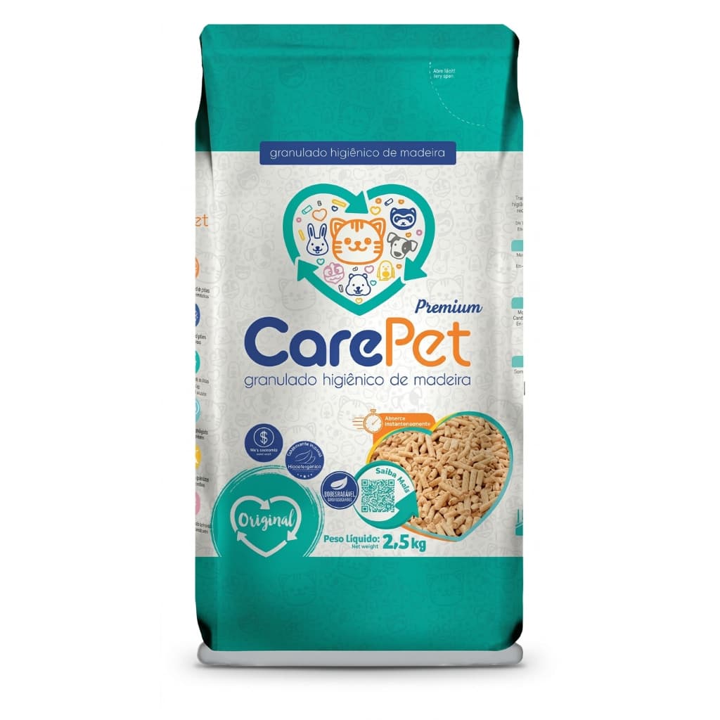 Granulado Higiênico De Madeira Para Gatos E Pequenos Animais 2,5kg