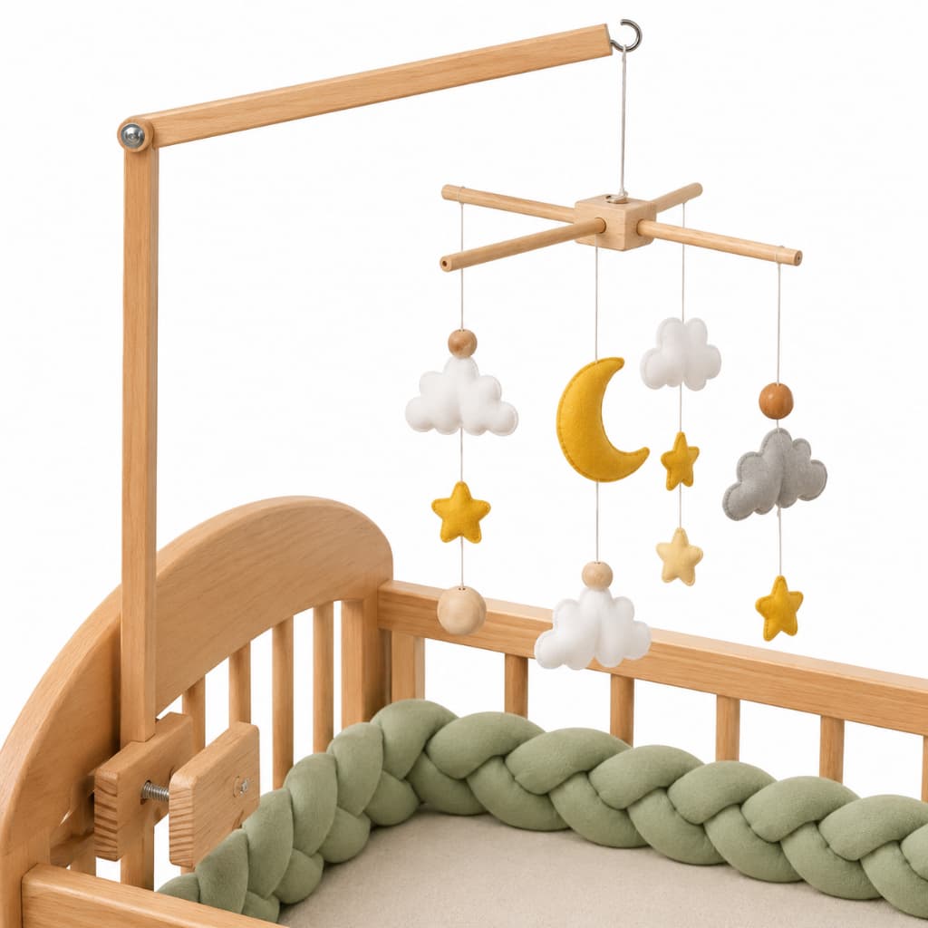 Suporte para Móbile de Bebê Madeira Regulável Decoração Quarto Infantil