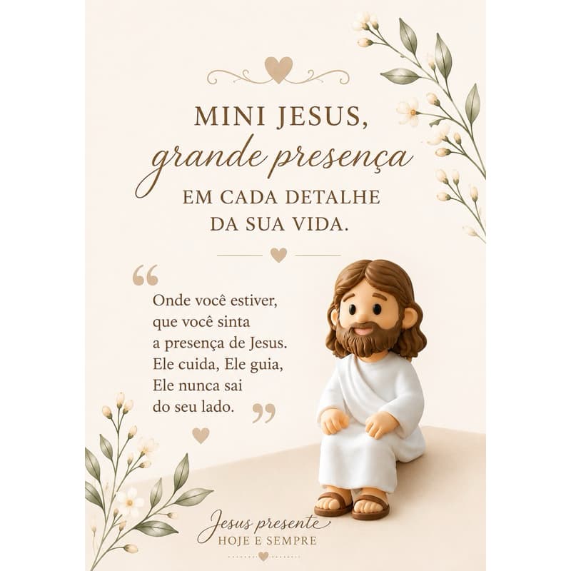 Mini Jesus 3D – Fé, Cuidado e Inspiração Onde Você Estiver
