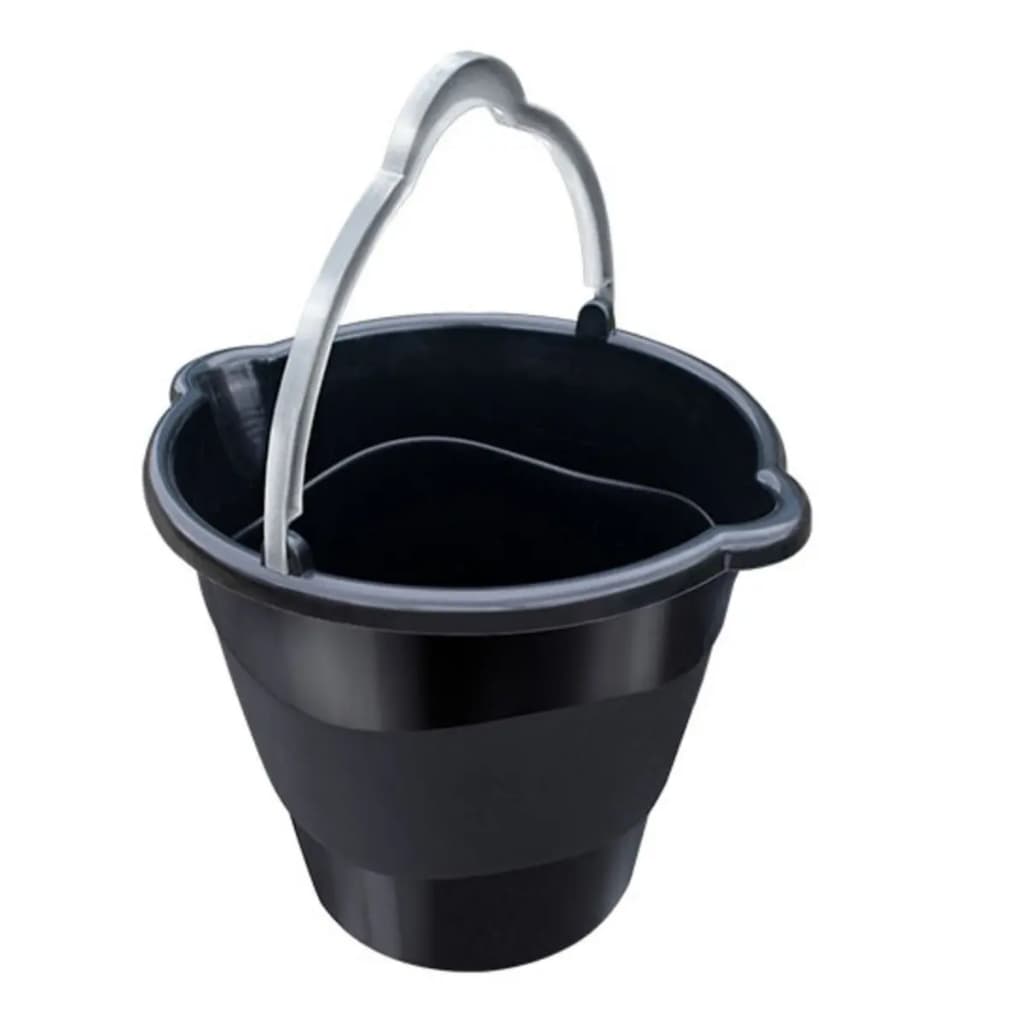 Balde Plastico Grande 10 Litros C/ Bico Duplo Preto Arqplast