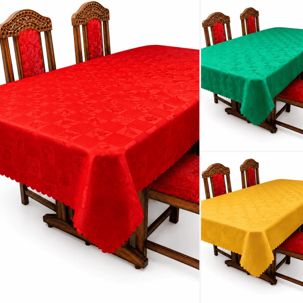 Toalha Natalina Textura Jacard 3 Cores Varios Tamanhos Sofisticação Moderna Familia Reunida