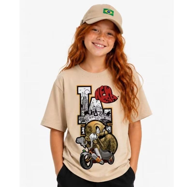 Camisa Oversized Infantil juvenil menino e menina Looney tunes 100% Algodão