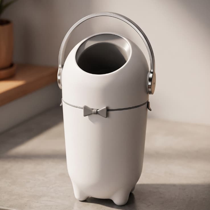 Lixeira Antiodor 10L com Tampa para Banheiro Quarto Fraldas Pet Branca