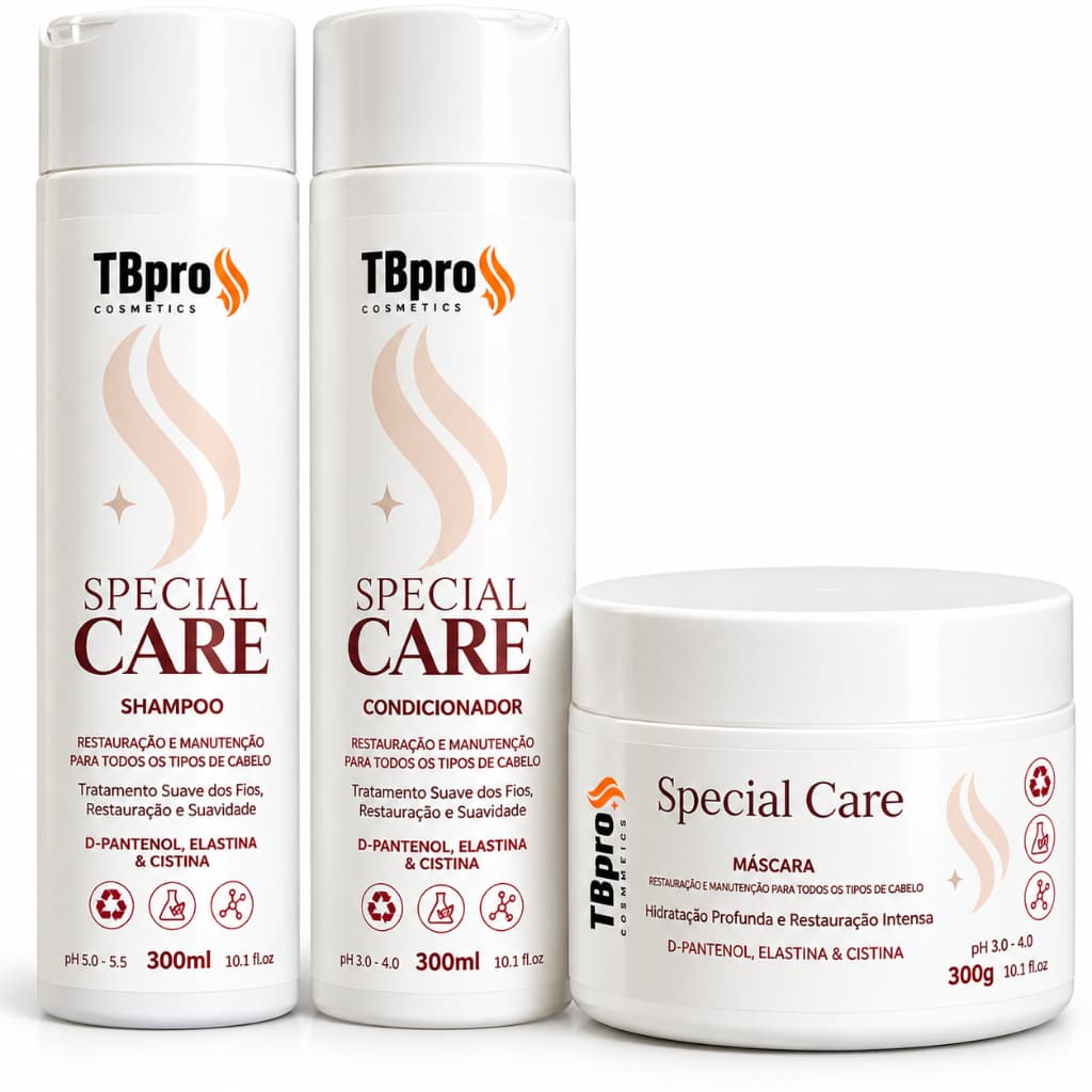 Kit TBpro Special Care Shampoo + Condicionador + Máscara Hidratação Capilar