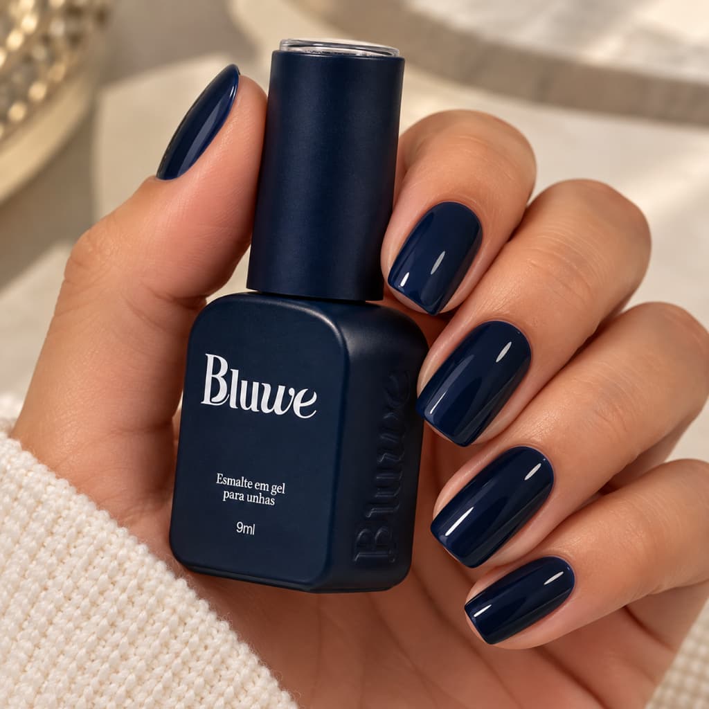 Esmalte em Gel Bluwe 9ml para Unhas Alta Cobertura Secagem em Cabine UV LED