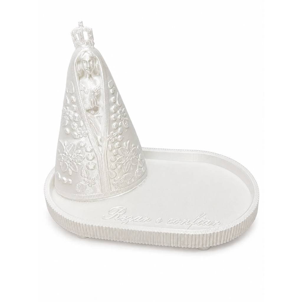 Bandeja Decorativa Nossa Senhora Aparecida | Fé, Proteção e Decoração Branco