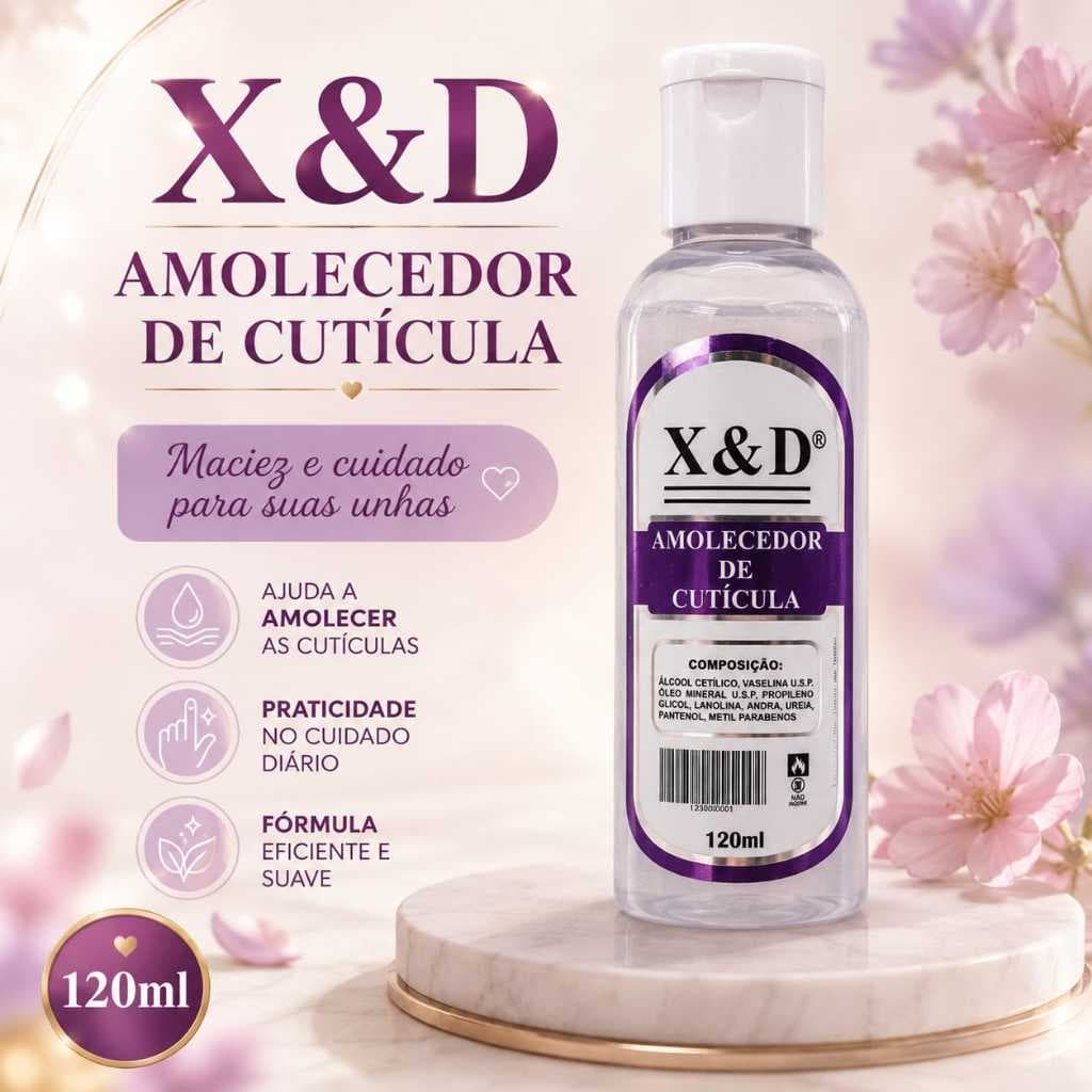 Amolecedor de Cutícula X&D 120ml para Unhas Manicure Pedicure Cuidado das Cutículas
